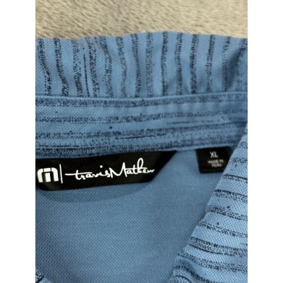 Travis Mathew Striped Golf Polo Shirt Blue Mens XL Short Sleeve - Picture 4 of 7